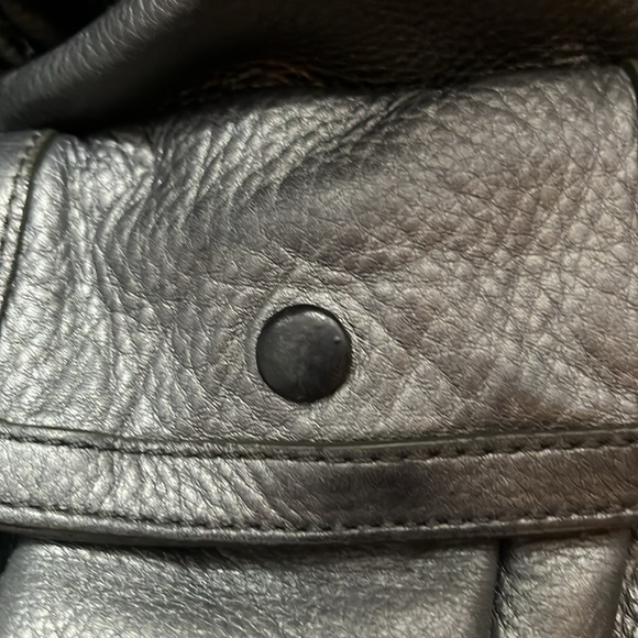 Cole Haan pebbled leather metallic gray Hobo - Picture 11 of 13